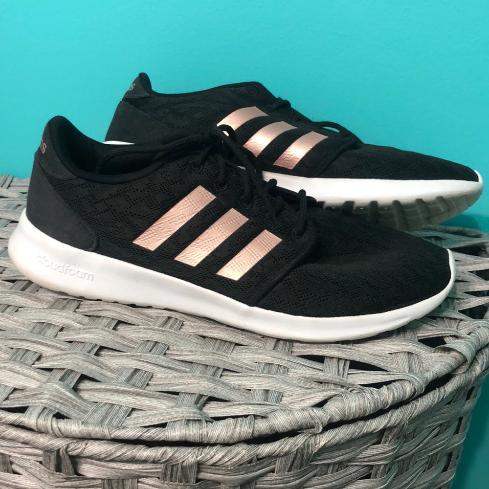 Adidas Cloudfoam Black and Rose Gold